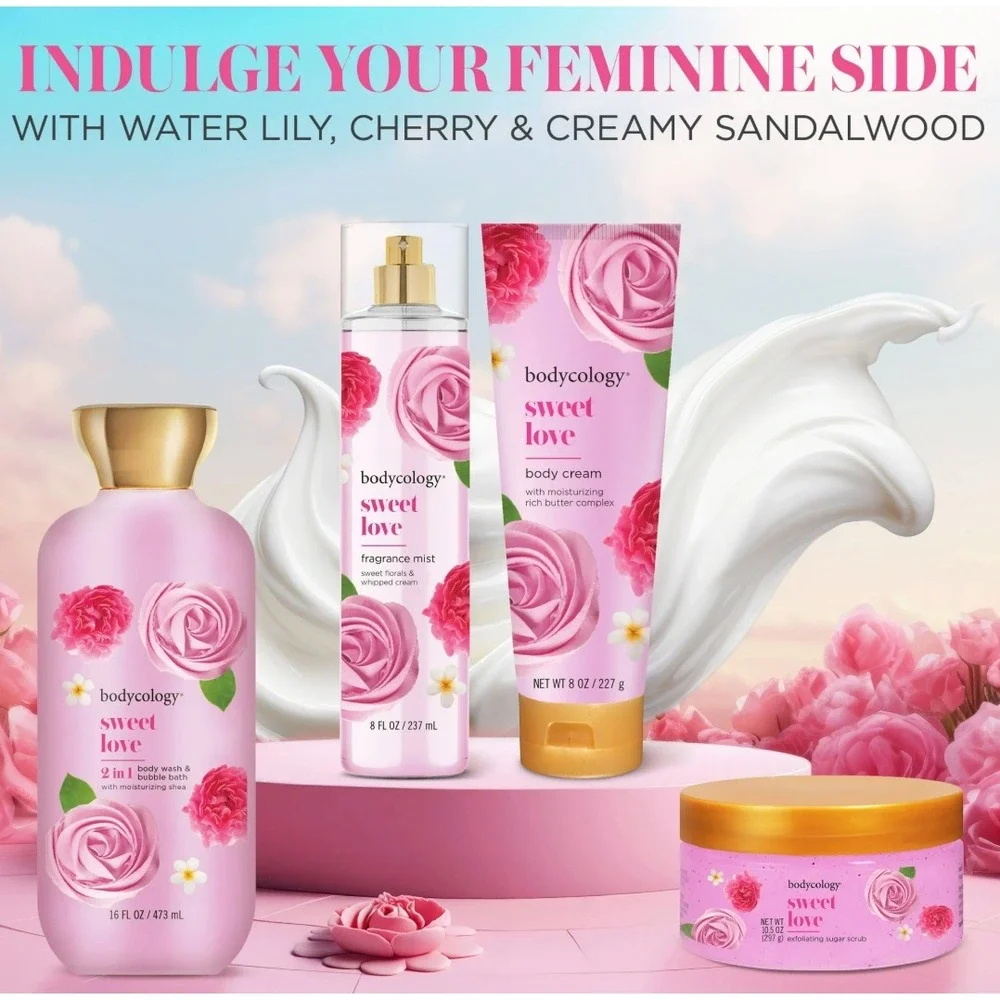 Bodycology SWEET LOVE Fragrance Mist, Body Cream, Body Wash Body Wash and scrub - Picture 2 of 6